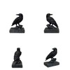 EASCHEER Raven On Rock Statue 3" Gothic Crow Scavenger Bird