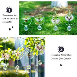 YU FENG Labrador Dog Memorial Gifts for Loss of Dog Crystal Suncatcher Garden Sign with Hanging Stake Sun Catcher, Pet Grave Marker, Rainbow Bridge Loss of Dog Sympathy Gift