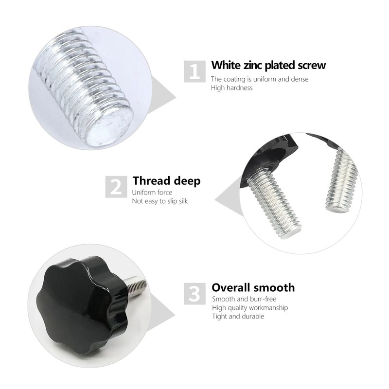 M10 Star Grip Screws, 8 Pieces M10 x 40 mm