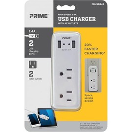 PBUSB242 2 Outlet Wall Tap W/USB