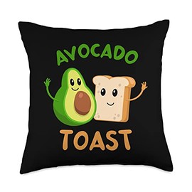 Avocado Toast Avocado Lover Design Lover Toasted Bread Avocados Throw Pillow, 18x18, Multicolor
