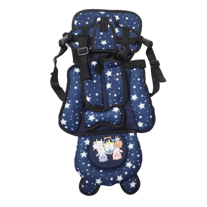 Toddler Car Seat Insert Bear Pattern Heighten Adjustable Fixing Straps