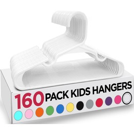 Utopia Home 160 Pack Kids Hangers - 11.5 Inch Plastic Baby Hangers for Closet - Childrens Hangers for Clothes & Infant Hangers for Closet - Ideal for Everyday Standard Use (White)