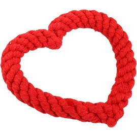 GANPUB 1Pc Red Dog Chew Toy Creative Heart Shaped Pet Chew Toy Puppy Teething Toys Cottor Ropes Chew Toy Bite-Resistant Fun Training Teething Toy for Cat Dog Puppy Pet Supplies, Dogs
