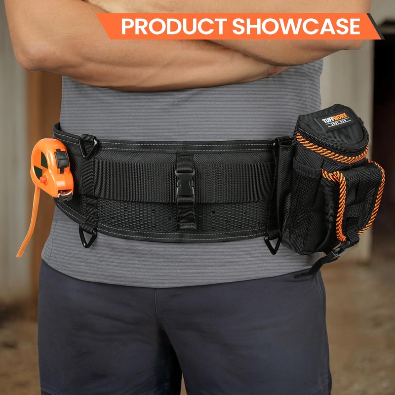 TUFFWORX Padded 36'' Tool Belt for Men, Adjustable Work Belt