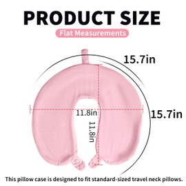 foiesfiuh Neck Pillow Cover – Cooling Ice Silk Travel Pillowcase with Double Snap, Soft, Washable & Lightweight, Fits U-Shaped Travel Pillows – Cover Only, No Pillow Included