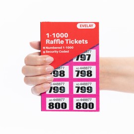 evelay Cloakroom Raffle 1-1000 Tombola Draw Tickets Numbered Pink