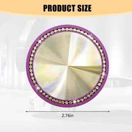 FALVFUN Bling Car Cup Holder Coaster, 2PCS Crystal Rhinestone CD Pattern Anti Slip Vehicle Insert Cup Pads, Shockproof Auto Interior Decorative Accessories, Universal for SUV RV Truck (Purple)