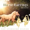 Horse Earrings for Women 925 Sterling Silver Gold Horse Hoop