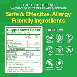 Culturelle Probióticos Diarios Pro Strength para la Salud Digestiva (Suministro para 2 Meses) con Prebióticos para Mujeres y Hombres, Ayuda con Diarre