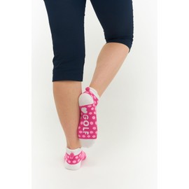 Surprizeshop Ladies Golf Socks (3 Pack) | Pom Pom | Cushioned Sole | Extended Tab at rear | One Size UK 4-7 | Compression Fit for Support & Comfort | Womens Golf Socks (Multi Spot)