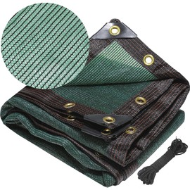 VMKKAT 90% Shade Cloth,Dog Kennel Shade Cover,Sturdy Durable Sunblock Shade Mesh Tarp with Grommets for Patio Plants Greenhouse Cover,Chicken Coop Porch,Green 6 ft X 6 ft