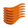 Xmomx 6 pcs Orange Soup Spoon Round-Bottom Asia Porcelain Ceramic