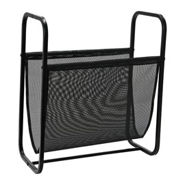 Household Essentials Household Essentials Mesh and Metal Indoor/Outdoor Log Holder or Magazine Rack, Black