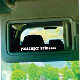 Passenger Princess Decal Sticker Vinyl Truck Car Window Windshield Laptop, Mirror (Set of 2) White (3 Inch)