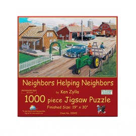 SUNSOUT INC - Neighbors Helping Neighbors - 1000 pc Jigsaw Puzzle by Artist: Ken Zylla - Finished Size 19" x 30" - MPN# 39905