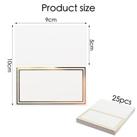 25pcs Place Cards,Table Place Name Cards Wedding Name Place Cards,Small Tent Cards with Gold Foil Border,Perfect for Weddings, Banquets,Events,Xmas Reception Seating Food Home Decorations Office