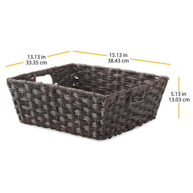 Whitmor Split Rattique Shelf Tote-Driftwood, Brown