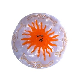 Funny Boho Sun Face Hair Clip,Acetate Hair Clip,Big Claw Clip for Women,Novelty Hair Claw Clip,White