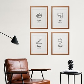 ETVISO Bathroom Wall Decor Set of 4, Minimalist Modern Restroom Wall Decor, Black And White Bathroom Decor, 8x10 (Unframed)