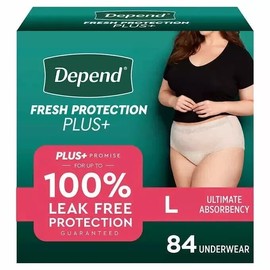 Depend Protection Plus Ultimate Underwear Women Large 84 Ct DISCREET DELIVERY