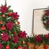 Alupssuc 20 Pcs 6'' Red Glitter Poinsettia Artificial Christmas Flowers