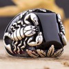 Scorpion Design Solid 925 Sterling Silver Onyx Elegant Ring for