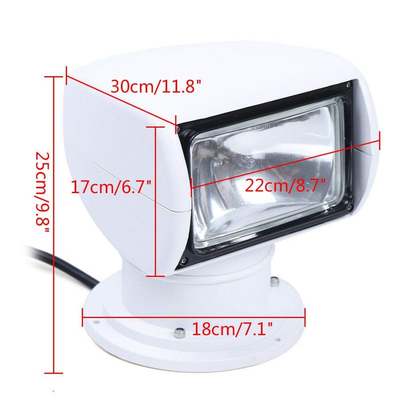 YIYIBYUS Marine Spotlight Searchlight, Portable 100W 12V Marine Remote Control