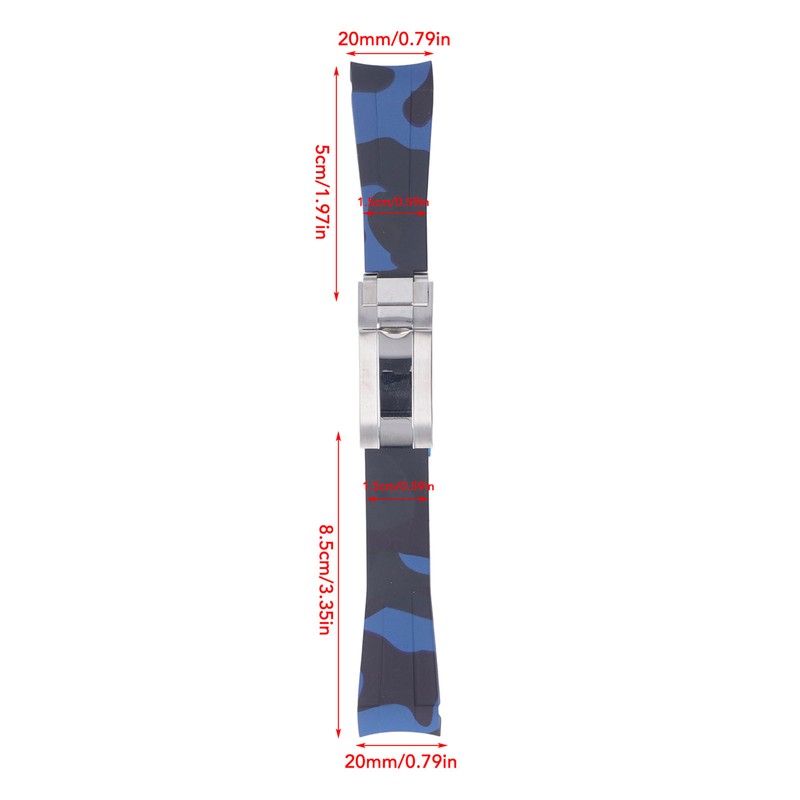 20mm Rubber Watch Strap Watch Band Rubber Replacement Watchband for