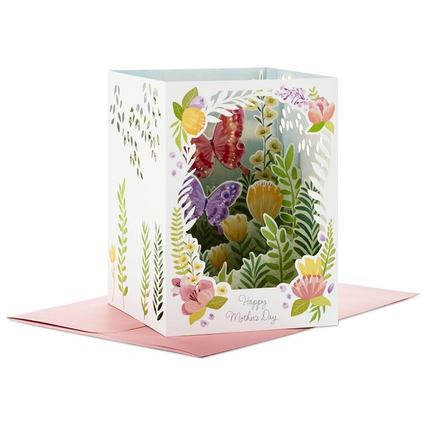 Hallmark Paper Wonder 3D Pop Up Mothers Day Card from Son or Daughter (Butterfly and Flower Garden)