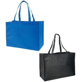 Unbranded Large Reusable Grocery Shopping Bag Non-Woven Eco Friendly Multi-Use Gift Tote - Black