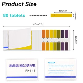 6 Packs pH.1-14 Litmus Strips Tester Paper, pH Test Strips, pH Extensive Test Paper for Water Saliva Urine Soil