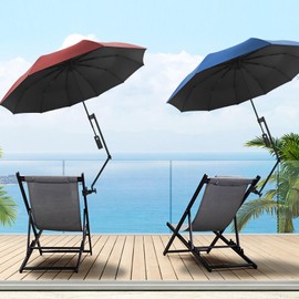 XLINGZA UPF 50+ Beach Umbrella with Adjustable Universal Clamp