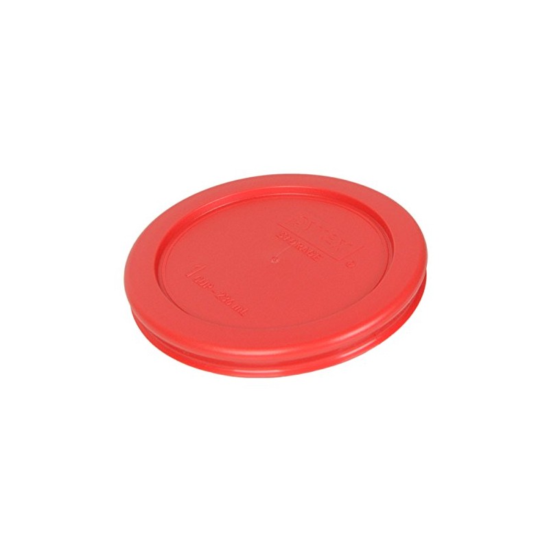 Pyrex 7202-PC 1 Cup Red Food Storage Replacement Lid (4-Pack)