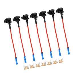 REPAIROCK 1 Set Universal 7pcs Car Fuse Tap Add a Circuit Adapter 12V with 7pcs 7.5A Low Profile Mini APS Blade Type Fuse Auto Replacement Parts