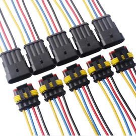 GTIWUNG 5 Kit 4 Pin Waterproof Connector 4 Pin Way Car Waterproof Electrical Connector Plug Wire 18AWG Marine Waterproof Coupler 4 Pin 4 Pole