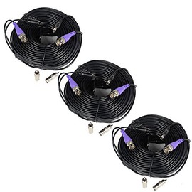 VideoSecu 3 Pack 150ft HD Security Camera Video Power Cables Pre-Made All-in-One Extension Wire Cord with BNC RCA Connectors for 720P 960P 960H CCTV Surveillance Camera DVR System WUC