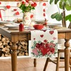 Artoid Mode Red Roses Flowers Eucalyptus Valentine's Day Table Runner,
