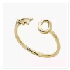 FOSSIL Archival Gold-Tone Stainless Steel Key Band Ring Size 9