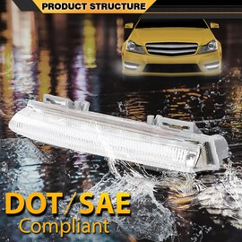 LED Daytime Running Fog Lights Compatible with Benz C250 C300 C350 E350 E550 E63 AMG SLK250 SLK350 2012-2016, Fit for Models With AMG Styling Package, 2049069000, 2049068900, MB2563105, MB2562105