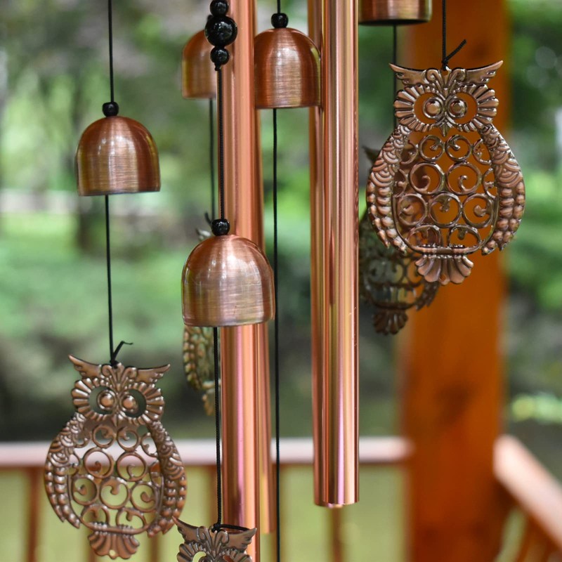 Maydahui Retro Metal Pretty Owl Wind Chimes Memorial Wind Bell