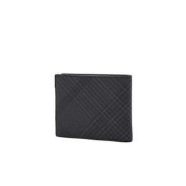 Daks (신세계강남점)DBWA3F093BK EDINBURGH PVC블랙 체크 가죽 반지갑 (DBW A3F093BK) EDINBURGH PVC Black Check Leather Compact Wallet