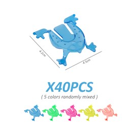 40 Pieces Bouncing Frog Toy, Jumping Toy, Mini Frog Toy, Parent-Child Toy, Party Game Props for Kids (Random Colours)