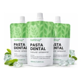 Set 3 Pastas Dental Menta Orgánica Sin Fluoruro 100g Natshop