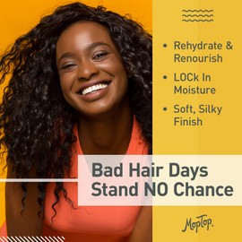 MopTop Curly Hair Bundle, Hair Moisturizing Products, Wavy & Curly Hair Routine, Leave-In Conditioner, Mongongo Oil, and Curly Hair Gel, Defining Lightweight Hold, Womens Haircare Bundle