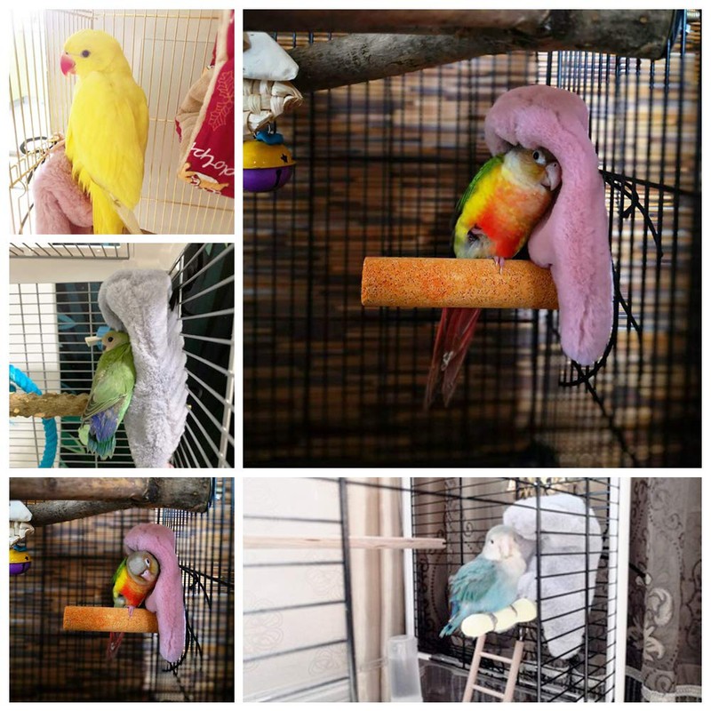 QBLEEV Cozy Corner Fleece Bird Blanket，Parrot Cage Snuggle Hut Cuddle