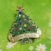 Green Merry Christmas Xmas New Year Tree Star Pin Badge