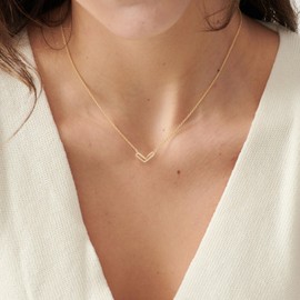 Paperclip Necklace, 14k Dainty Gold Interlock PaperClip Necklace for Women Interlock Paper Clip Necklace Simple Gold Cubic Zirconia Necklaces for Women Trendy Cute Gold Necklace Gold Jewelry for Women