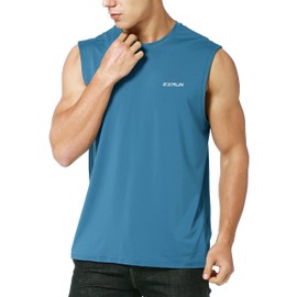 EZRUN Camiseta sin mangas para hombre, de secado rápido, para entrenamiento, gimnasio, atletismo, playa, sin mangas