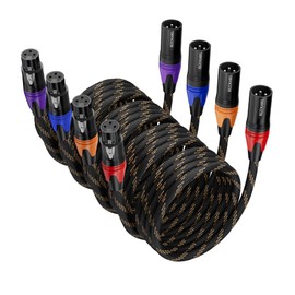 BEZOKABEL 4 Pack XLR Cable, XLR Cable, 3ft Microphone Cable, Male to Female Nylon Braided 3 Pin XLR Speaker Cable